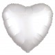 Сердце металлик белое 45 см.